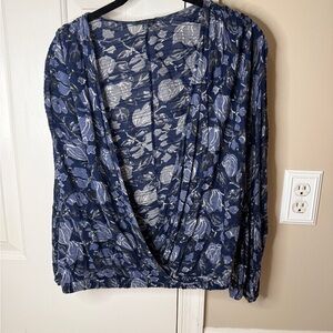 Lucky Brand Navy Floral Blouse